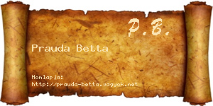 Prauda Betta névjegykártya